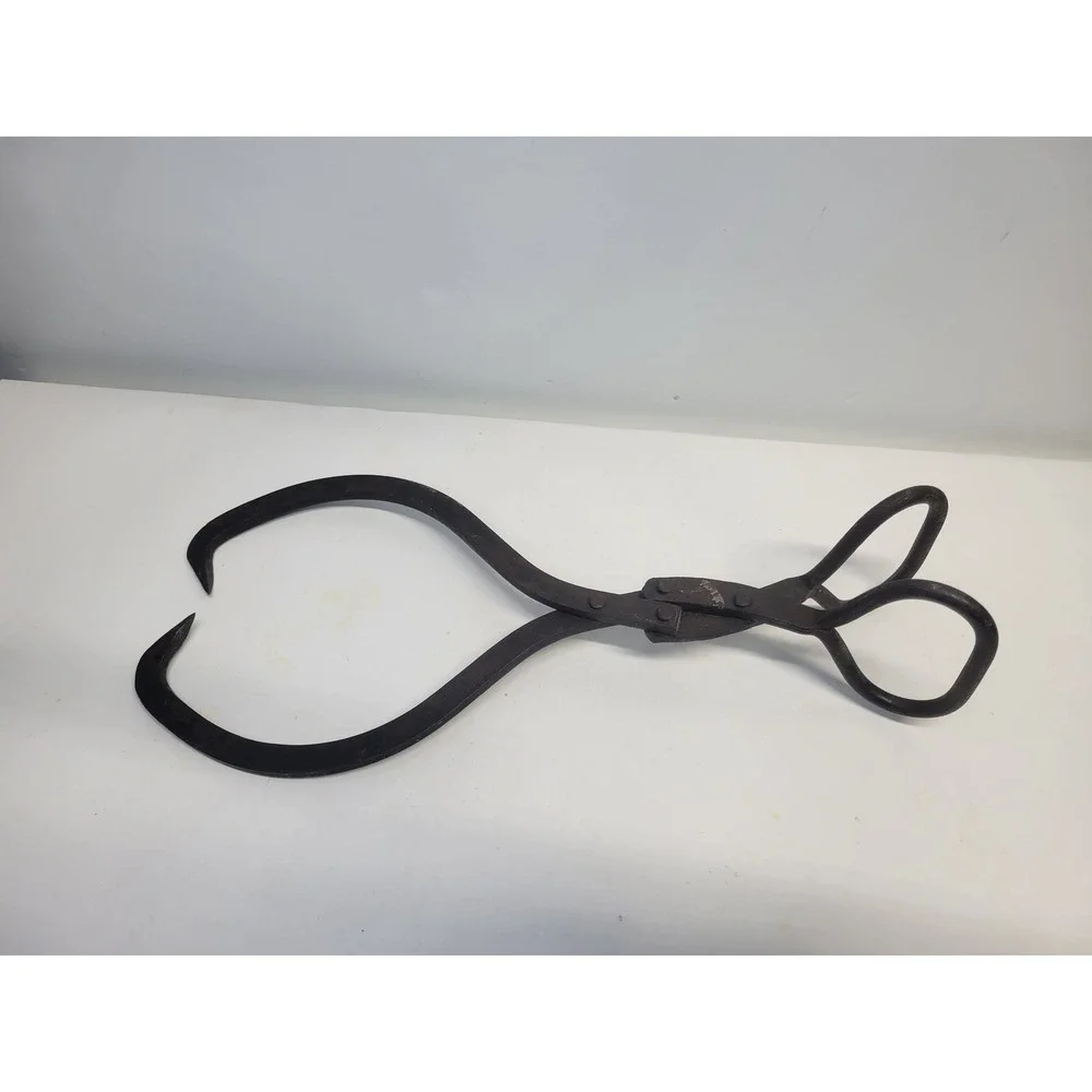 Vintage Cast Iron Ice Tongs Refrigerator Kitchen Tool Heavy Duty